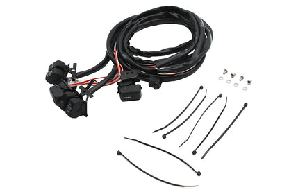Black Handlebar Switch Kit - 60" length - Dyna / XL Sportster / Softail / Tour Glide | 32-0752