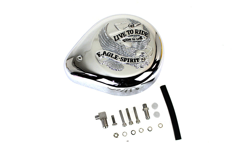 Wyatt Gatling Live to Ride Teardrop Air Cleaner – Sportster, Dyna, Softail, FXR & Touring