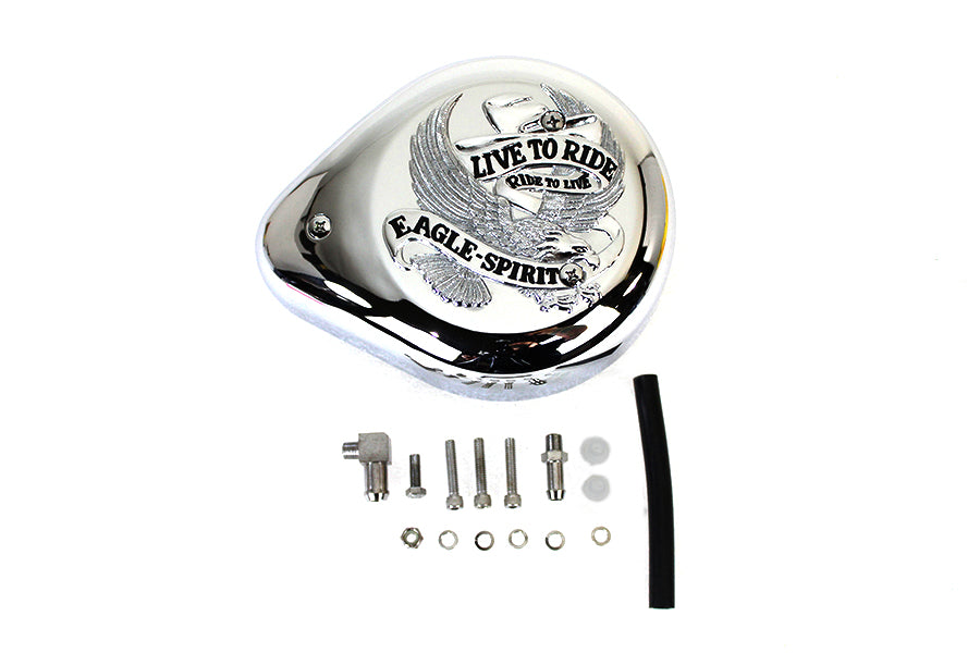 Wyatt Gatling Live to Ride Teardrop Air Cleaner – Sportster, Dyna, Softail, FXR & Touring
